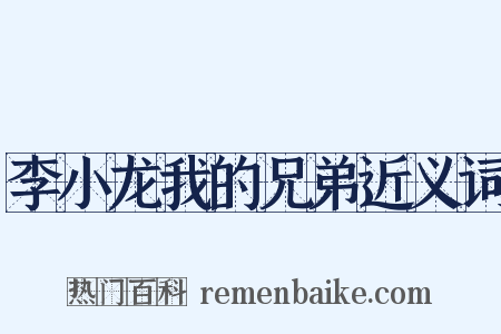 李小龙我的兄弟近义词是什么意思的图片